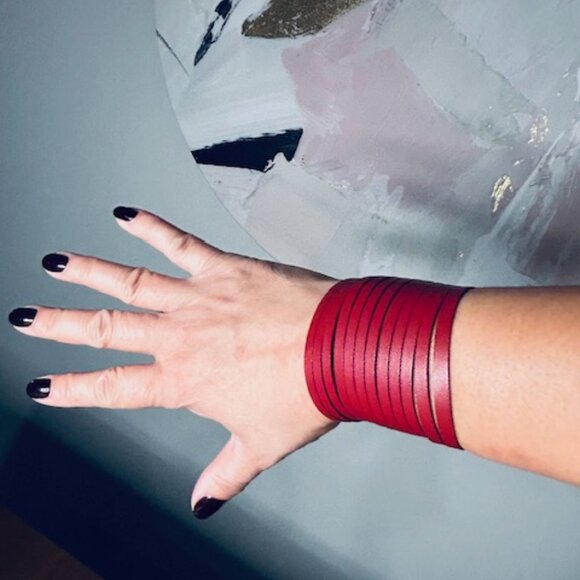 CLEARANCE! 3-pack Leather Cuffs (One Faux Leather) - Picture 5 of 12